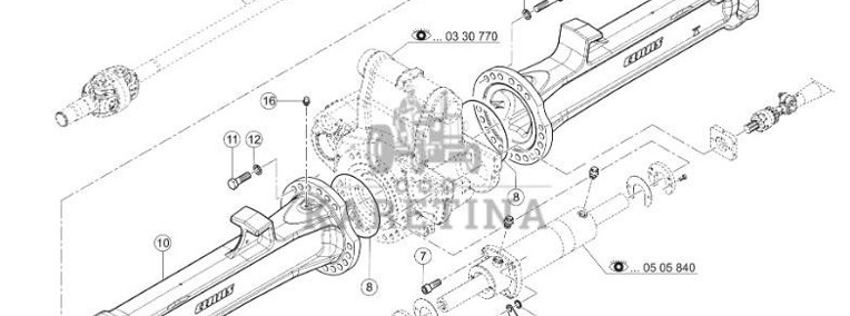 Claas Jaguar 970 - tylna oś napędowa - obudowa osi LEWA 0015048870-1