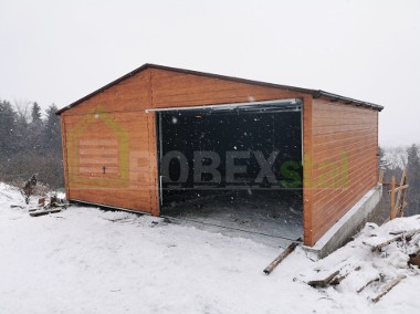 Garaż drewnopodobny premium 6x5 każdy wymiar producent garaży drewnopodobnych-1
