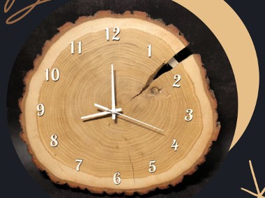 Zegar z drewna, unikatowy projekt, indywidualne podejście!-1