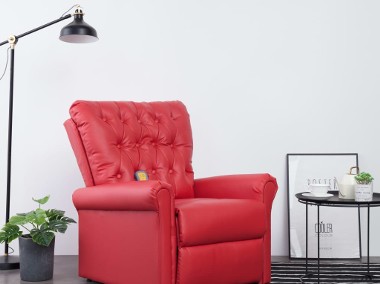 vidaXL Rozkładany fotel masujący, czerwony, sztuczna skóra282176-1
