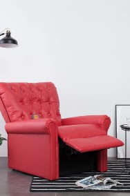 vidaXL Rozkładany fotel masujący, czerwony, sztuczna skóra282176-2