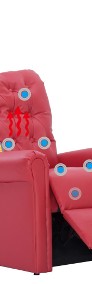 vidaXL Rozkładany fotel masujący, czerwony, sztuczna skóra282176-4