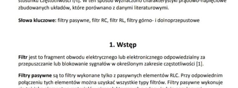 Budowa i badanie pasywnych filtrów górno- i dolnoprzepustowych RL i RC-1