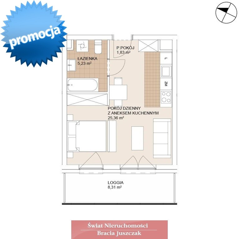 BEZ PCC i prowizji. Balkon ponad 8 m²! - Widok 2