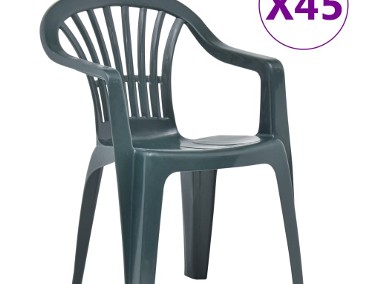 vidaXL Krzesła ogrodowe układane w stos, 45 szt., plastikowe, zielone48819-1