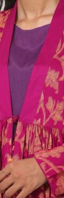 Orientalna narzutka kimono XXL 44 magenta róż złoto wzór etno boho hippie-3