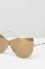 ASOS/Złote lustrzanki, okulary przeciwsłoneczne z Londynu/kocie oczy/ NOWE-2