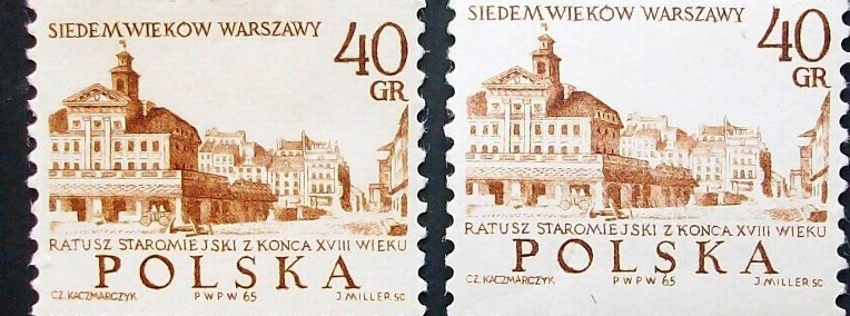 Znaczki polskie rok 1965 Fi 1451 odcienie - 2 znaczki-1
