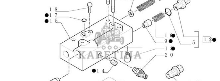 New Holland T6010 T6090 T6070 Zawór kolektora 84135997-1