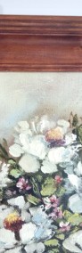 obraz olejny ręcznie malowany na płótnie kwiaty w drewnianej ramie -4