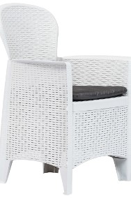 vidaXL Krzesła ogrodowe z poduszkami, 2 szt., białe, plastikowe 45598-2