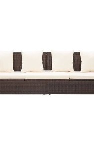 vidaXL Sofa ogrodowa z poduszkami, polirattan, brązowaSKU:49392*-3