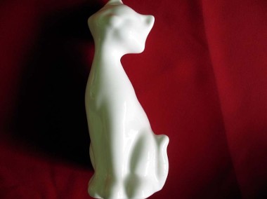 Kot - cały biały - figurka z porcelany - 17 x 7 x 7 cm-1