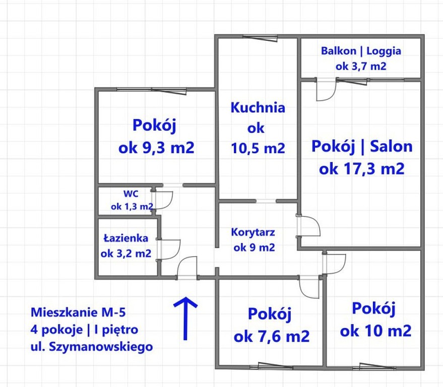 M-5 | 69 m² | 1 piętro | Os. Słoneczne | Chełm - Więcej