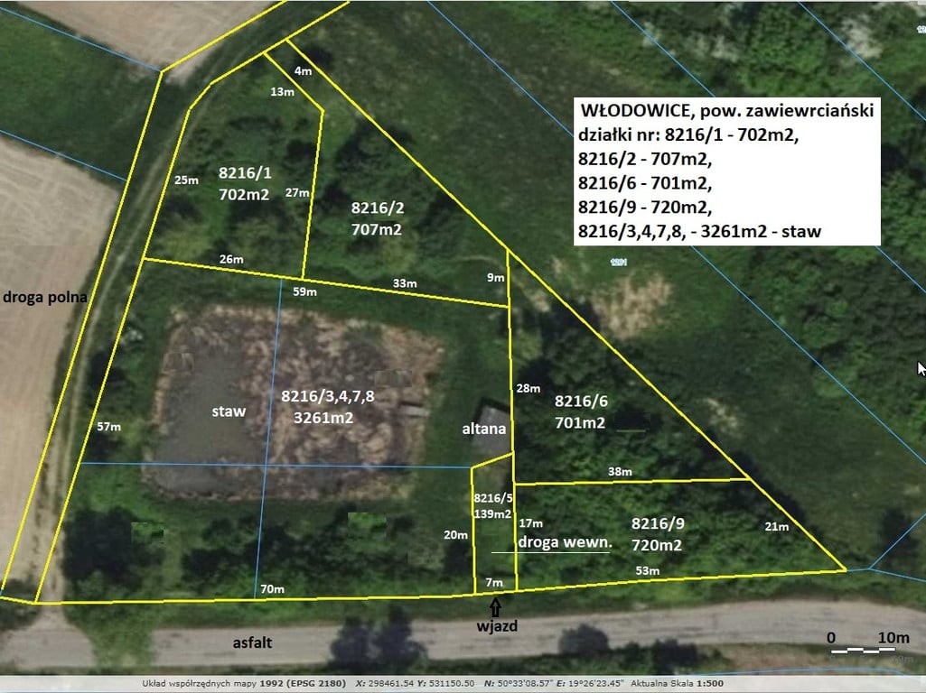 Jura tania działka budowlana (plan) 707 m² cena tylko 34.900zł (brutto z 23% VAT) - Widok 4