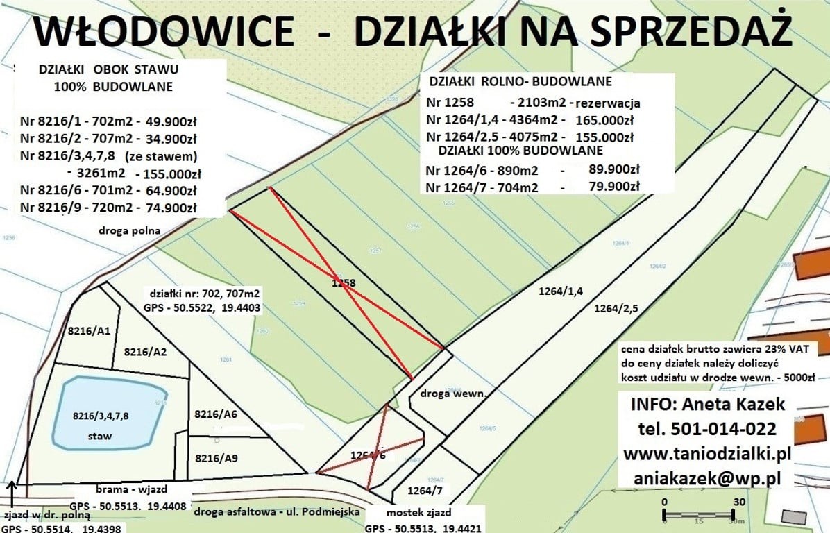 Jura tania działka budowlana (plan) 707 m² cena tylko 34.900zł (brutto z 23% VAT) - Widok 5