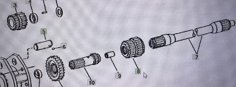 John Deere AR97442/wał zębaty/John Deere 4555/4755/4955 Nr części AR97422-1