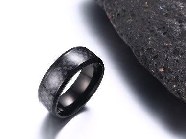 Nowy pierścionek męski obrączka czarna stal szlachetna elegancka-1