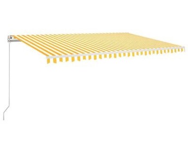 vidaXL Ręcznie zwijana markiza, 500 x 300 cm, żółto-biała-1