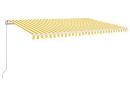 vidaXL Ręcznie zwijana markiza, 500 x 300 cm, żółto-biała