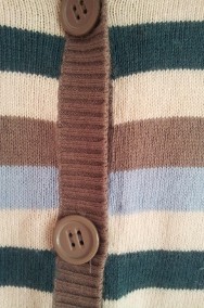 Rozpinany sweter kardigan Troll XS 34 S 36 paski wełna guziki kolory z-2