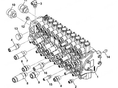 Rexroth 335/K4004 (R908407499A) Rozdzielacz do minikoparki JCB 55Z-1 T3-1