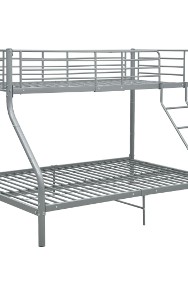 vidaXL Rama łóżka piętrowego, szara, metalowa, 140x200 cm/90x200 cm287904-2