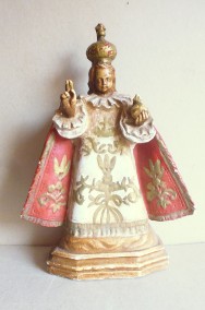 Stara Figurka Praskie Dzieciątko Jesus Ceramika . 27 cm-2