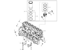 John Deere 9470RX - Zespół bloku krótkiego DZ114431 (Silnik)