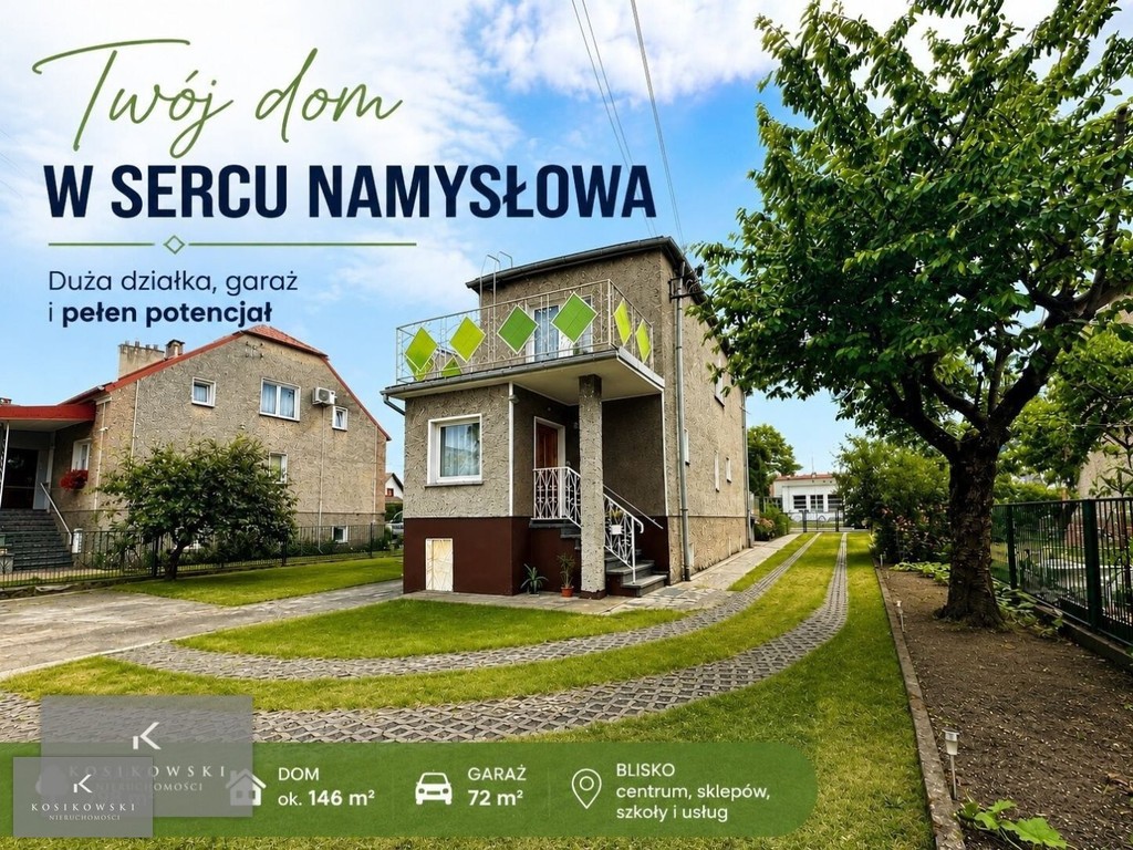 DOM WOLNOSTOJĄCY Z ŁADNĄ DZIAŁKĄ I GARAŻEM