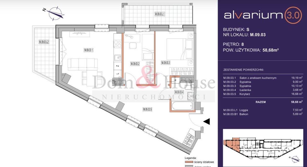 Alvarium 30 | 3 pokoje, loggia i balkon | 8 piętro - Widok 3