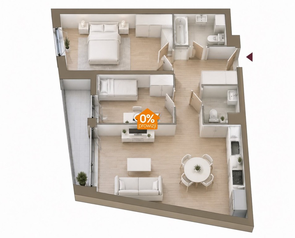 Mieszkanie na sprzedaż, 3 pokoje, 62 m², Kraków