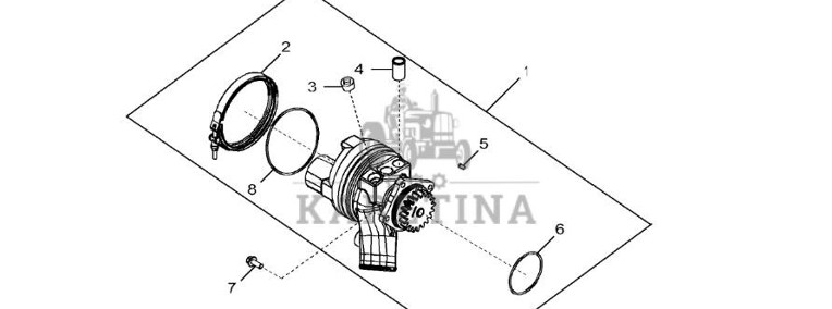 John Deere 9470RX - Pompa wodna RE549117 (Silnik)-1