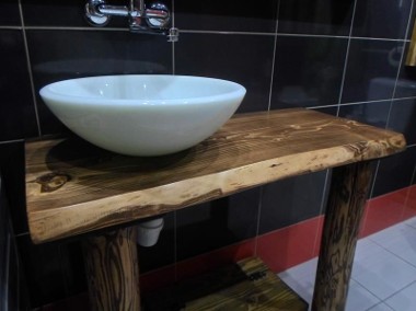 BLAT do umywalki na blatowej drewniany lite drewno-1