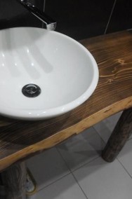 BLAT do umywalki na blatowej drewniany lite drewno-2