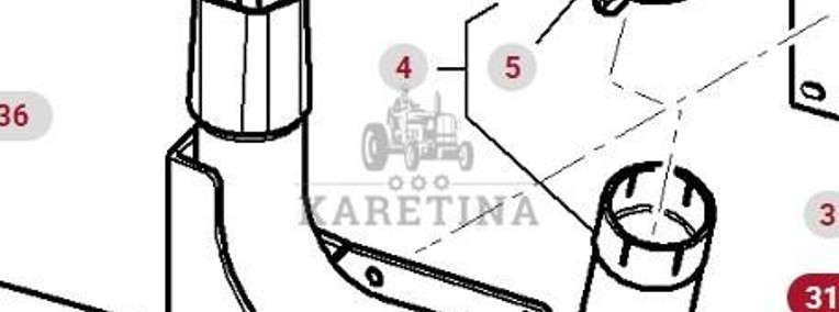 Massey Ferguson 8480 Rura Wylotowa Tłumik CZĘŚCI 4281310M2-1