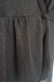 Sweter kardigan H&M 38 M czarny srebrna nitka narzutka-2