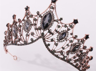 Nowa korona czarna królowa wróżka wiedźma bal wesele tiara diadem-1