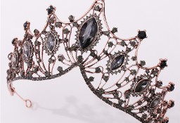 Nowa korona czarna królowa wróżka wiedźma bal wesele tiara diadem