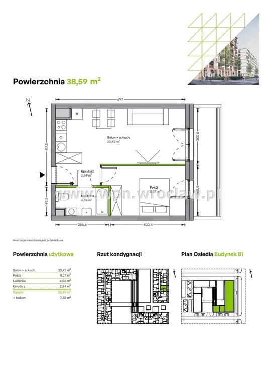 Nowe 2 pok mieszkanie +duży balkon Żerniki - Widok 2