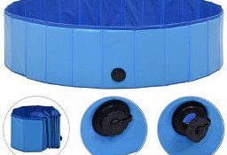 vidaXL Składany basen dla psa, niebieski, 120 x 30 cm, PVCSKU:170826*