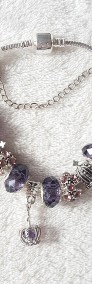 Nowa bransoletka srebrny kolor fioletowe koraliki korona modułowa beads charms-3