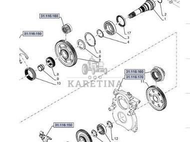 New Holland T6 T7 - koło zębate 56z. 84289050-2