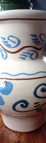 ceramiczny gliniany dzbanek wazon z uchem ręcznie malowany szkliwiony rękodzieło-3