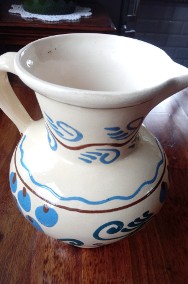 ceramiczny gliniany dzbanek wazon z uchem ręcznie malowany szkliwiony rękodzieło-2