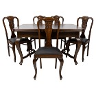 Dębowy stół 5 krzeseł, stylowy komplet antyki stare po renowacji dąb 