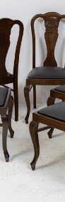 Dębowy stół 5 krzeseł, stylowy komplet antyki stare po renowacji dąb -4