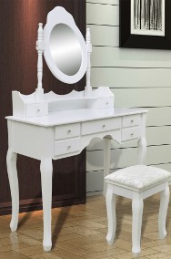 vidaXL Toaletka z lustrem i stołkiem, 7 szuflad, biała241002-2