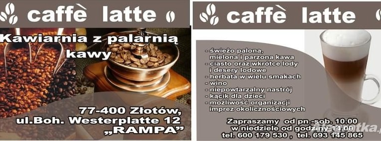 CAFFE LATTE kawiarnia z palarnią kawy -JUŻ OTWARTA-1
