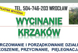 Wycinanie krzaków, cena, tel.. Karczowanie zarośli, Wrocław